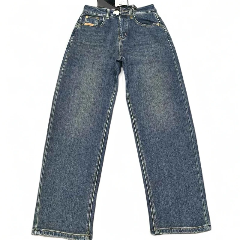 二师兄牛仔秋冬款薄绒垮裤常规直筒裤97501款J3