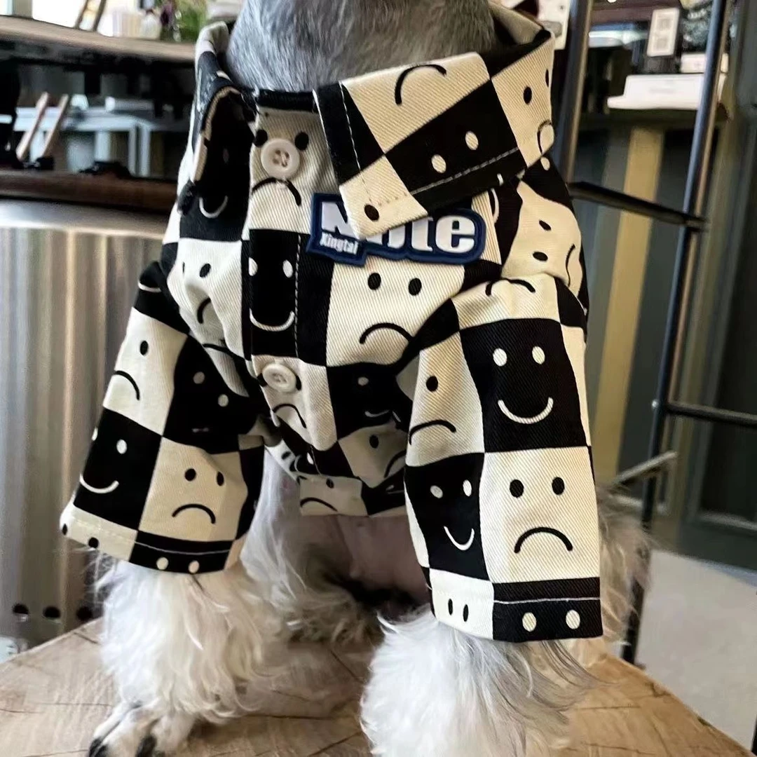 狗狗衣服春秋款衬衫雪纳瑞法斗比熊泰迪中小型犬猫咪小狗开衫上衣