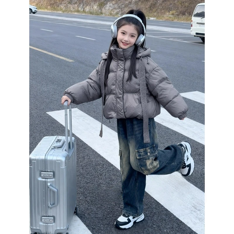 女童棉服冬季2025新款洋气儿童韩版短款羽绒棉衣女孩冬装棉袄外套