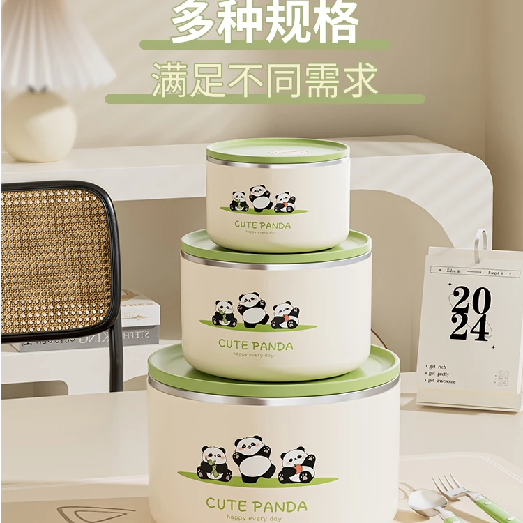 饭盒304不锈钢水果便当盒食品级密封带盖冰箱保鲜碗泡面汤碗饭碗