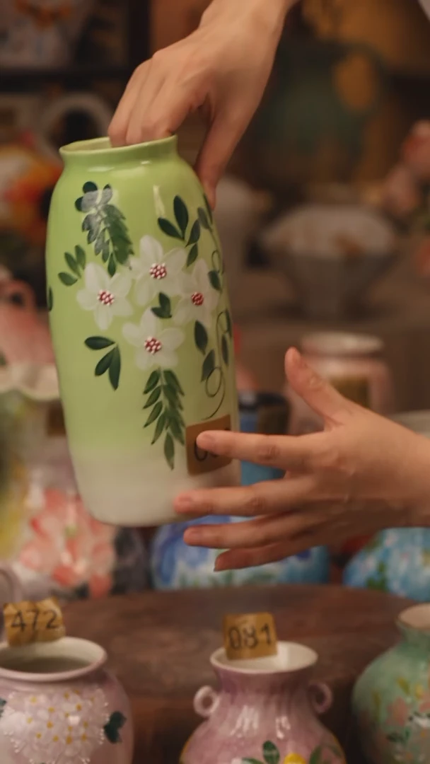 陶瓷050景德镇设计师手作花器摆件侘寂风