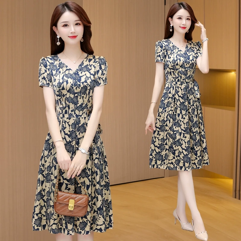 【可蓓儿】连衣裙2025新款女春夏轻奢高级十三行高端气质减龄妈妈装