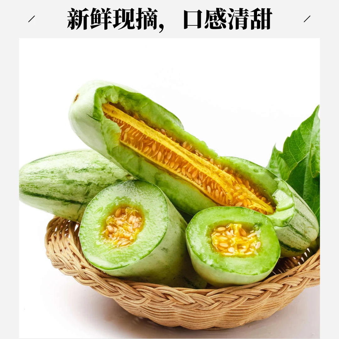 【同城配送】头茬暖棚羊角蜜瓜一根 1.5斤左右 脆甜爽口
