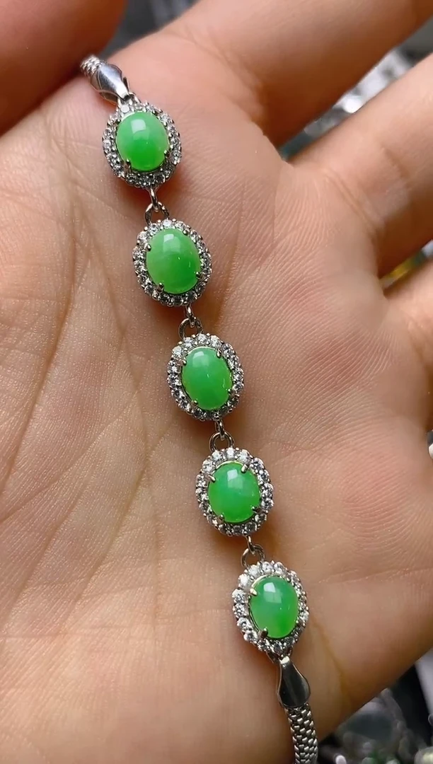 银S925镶嵌戒指翡翠百内无证书