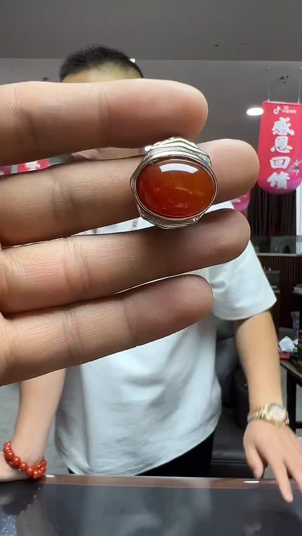 未镶嵌南红玛瑙戒指a555-1多样性发货其中发一