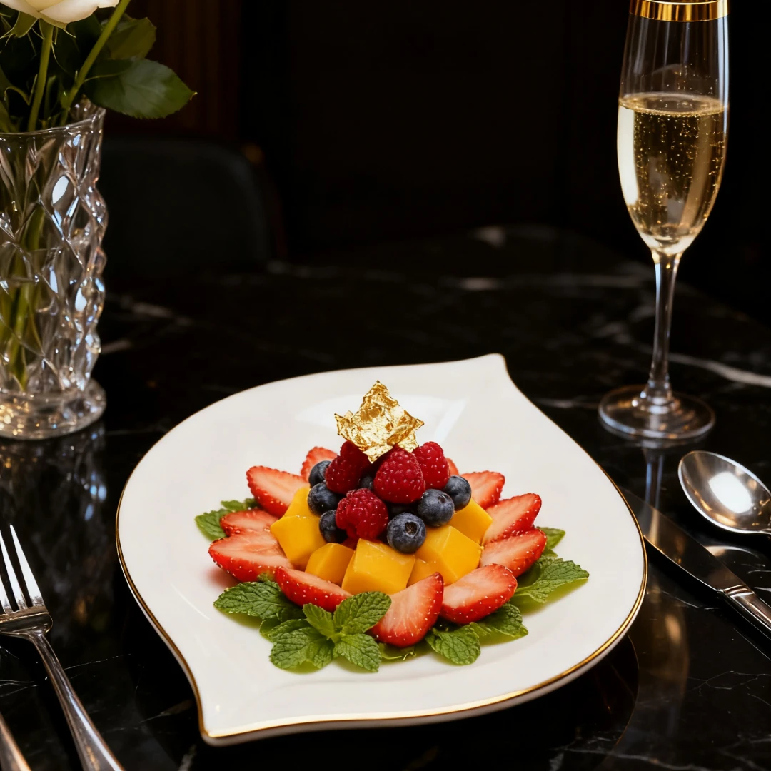 【描金11英寸柳叶盘】景德镇高温纯白轻奢款家用碟子 炒菜盘凉菜盘