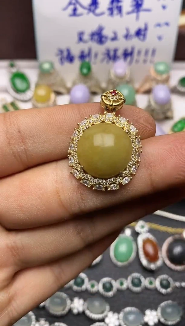 颈饰银S925镶嵌翡翠2225