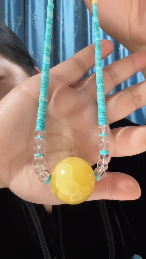 未镶嵌项链蜜蜡蜜蜡圆珠项链