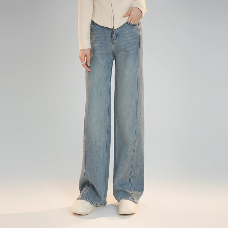 宿慕 SUMU女款加绒牛仔裤11-11冬季2024新款时尚休闲牛仔裤C9903Z