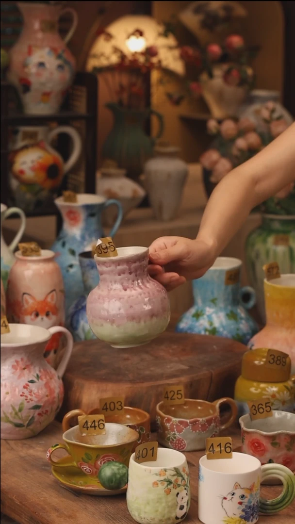 陶瓷景德镇设计师手作花器摆件侘寂风395