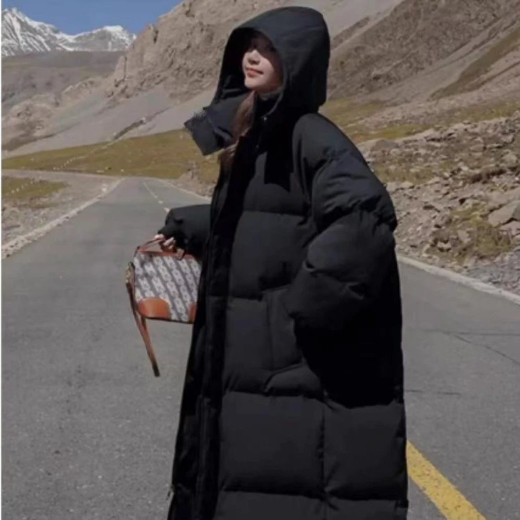 防风防雪棉服保暖连帽长款