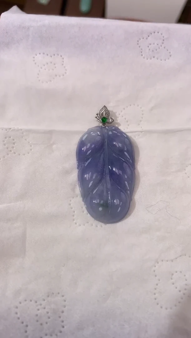 【闪购商品】翡翠颈饰18K金镶嵌天然缅甸a货翡翠