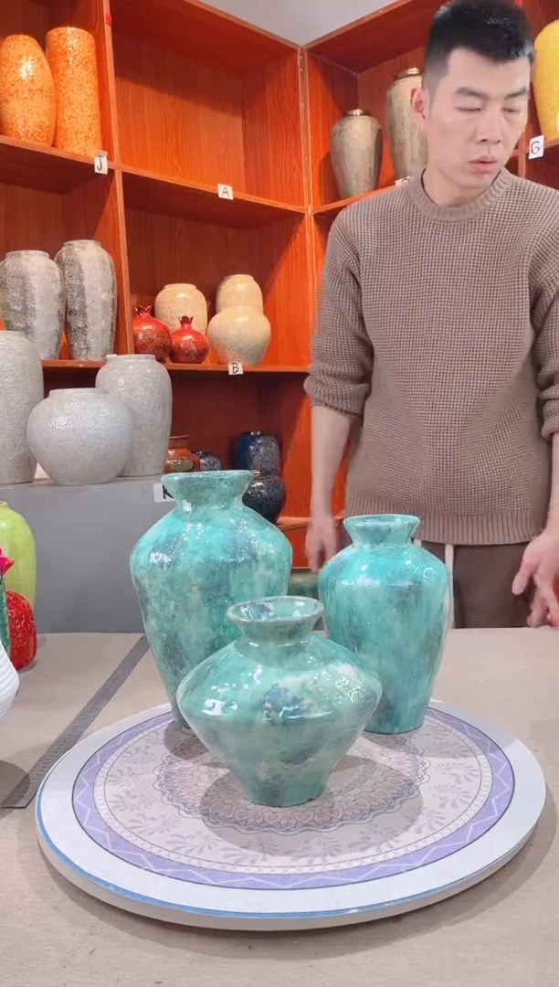 【闪购商品】瓶精品陶瓷花瓶 无花 新品彩陶三件套