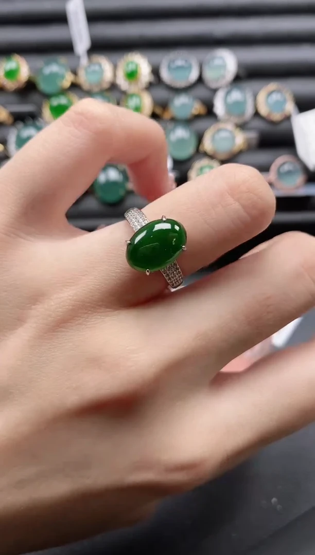 【闪购商品】翡翠戒指银S925镶嵌651151