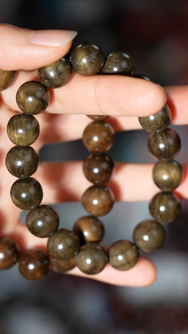 金丝楠手串/手链1.2金丝楠木阴沉绿料