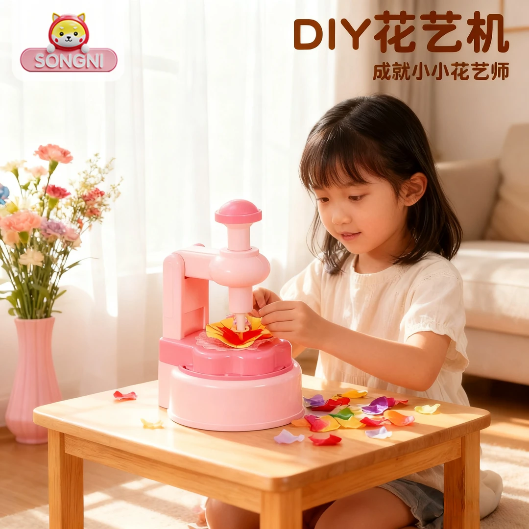 颂尼压花机花束手工材料包仿真花朵3-6岁儿童益智玩具手工diy礼物