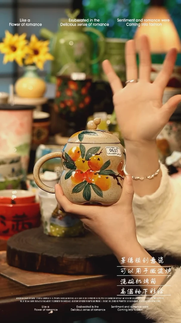 陶瓷景德镇高温釉下彩手工手绘款式@A0637@