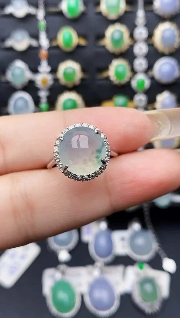 银S925镶嵌戒指翡翠0067