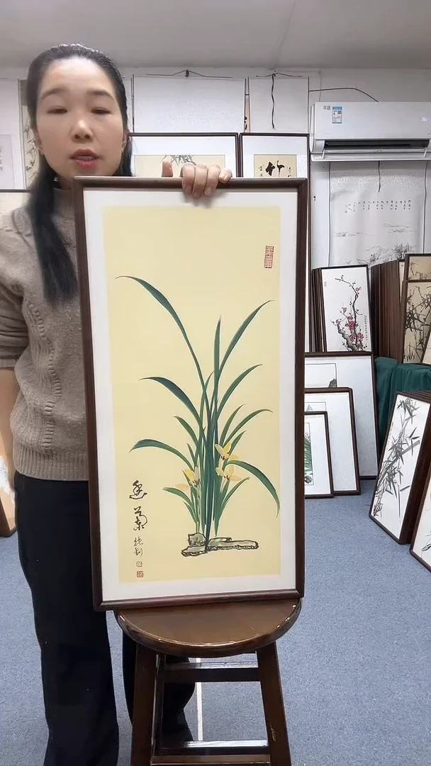 国画尺寸35*68实木画框京东包邮手绘