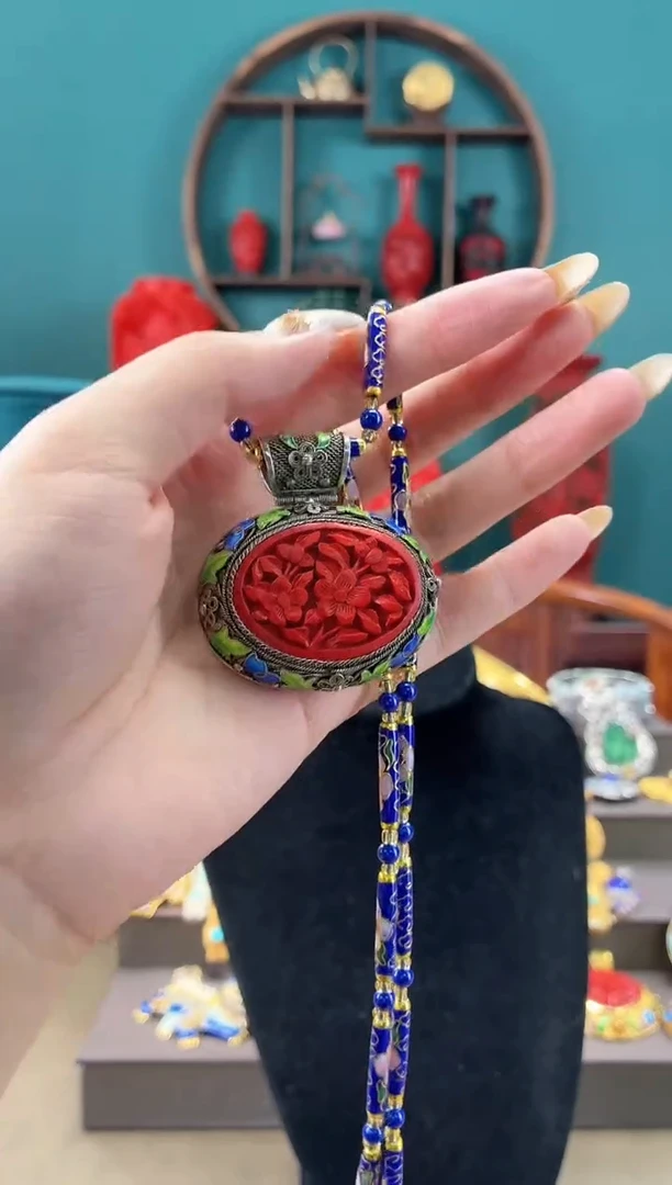 非遗手工花丝镶嵌吊坠