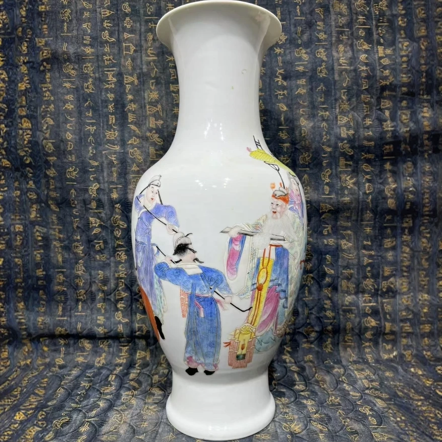 民国 粉彩人物瓶WG-0042-高40cm 肚径15cm