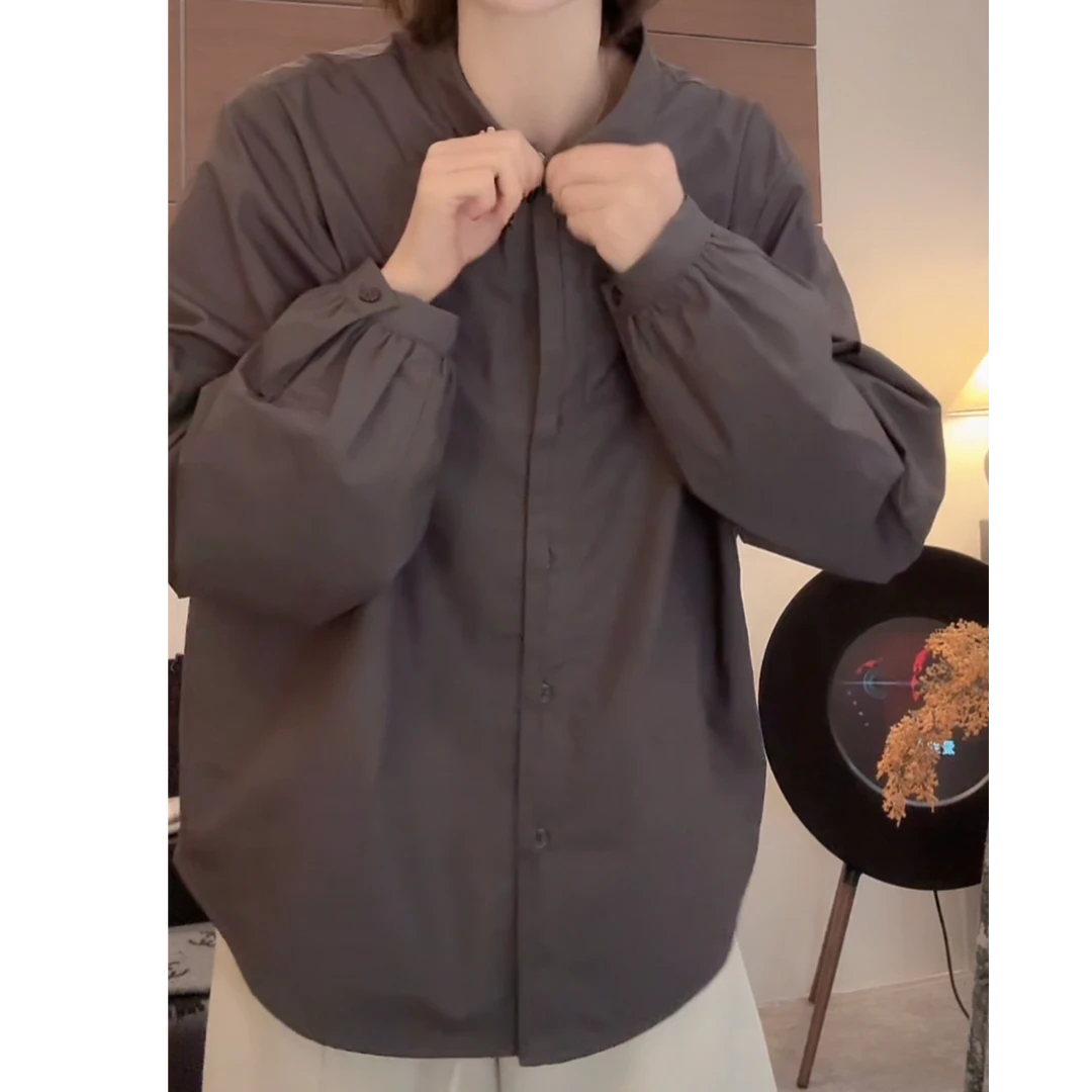 【加厚加绒】小众休闲翻领长袖衬衫2025秋冬新款百搭时尚保暖衬衣