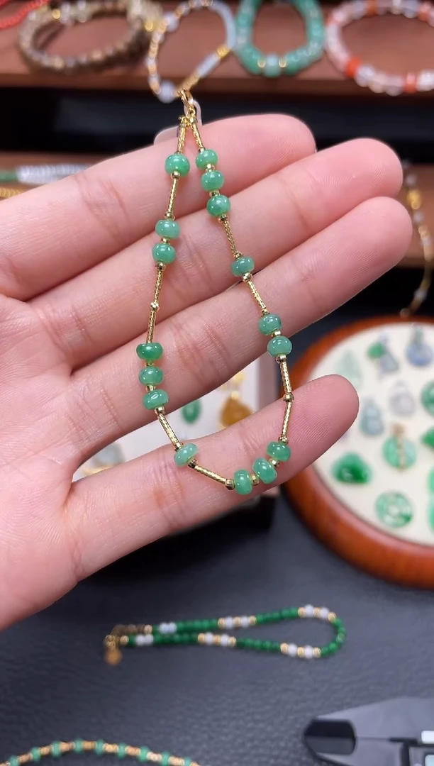 【闪购商品】翡翠套链18K金镶嵌一个  JK108