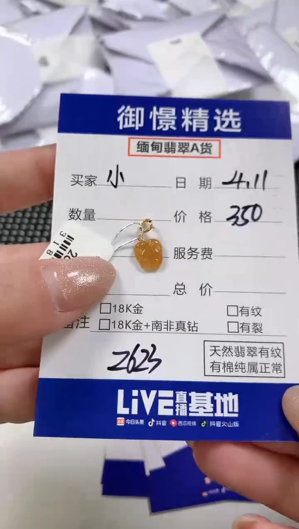 翡翠18K金镶嵌颈饰23        