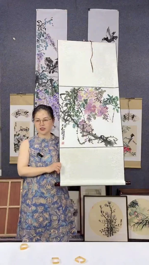 国画110*48吴铁成手绘卷轴