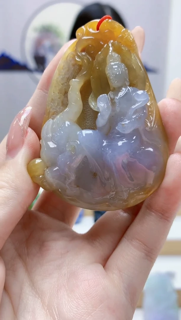 未镶嵌定制翡翠奈****粥4812jw-毛货挂件85