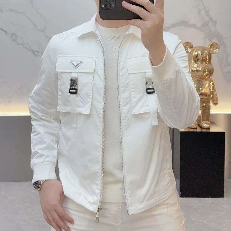 2025秋季高端男士夹克潮牌商务帅气徽章修身翻领休闲薄款男装外套