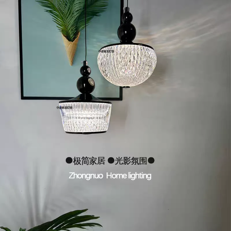 意式轻奢现代床头沙发背景墙小吊灯