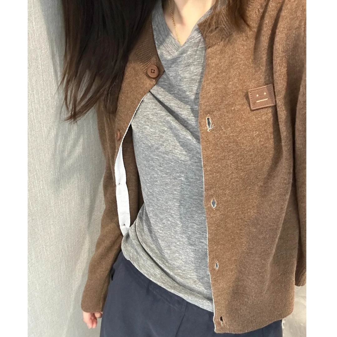 FZ 两色百搭羊毛质感笑脸开衫（不退不换 看好下单）