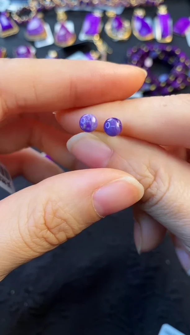 苏纪石（舒俱来）银S925镶嵌耳饰1