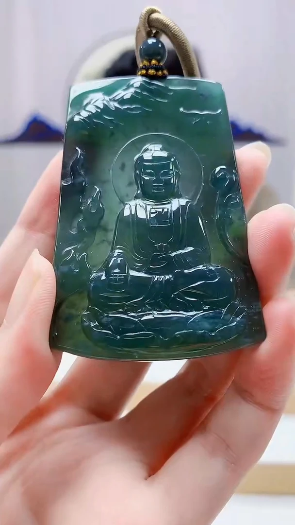 未镶嵌定制翡翠4917zm-毛货挂件11观音