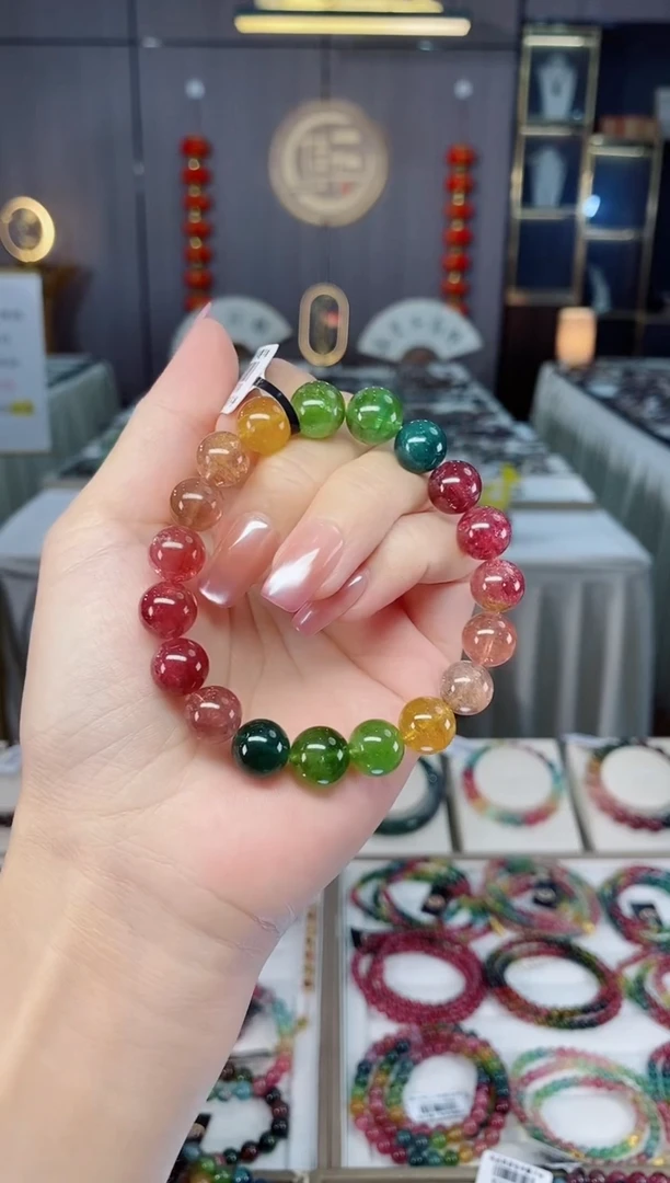 未镶嵌收藏级老矿碧玺单圈手串10mm+碧玺hon多样性发一条
