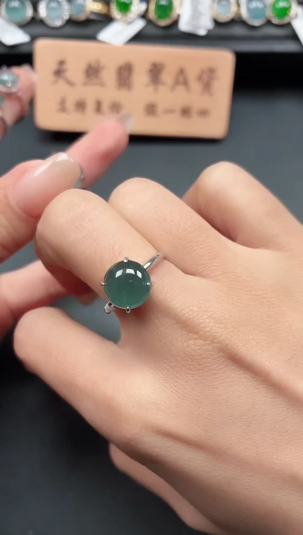 银S925镶嵌戒指翡翠111