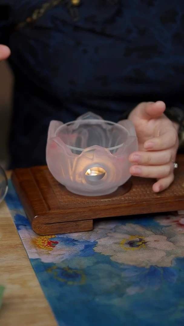 粉色  莲花 温茶炉