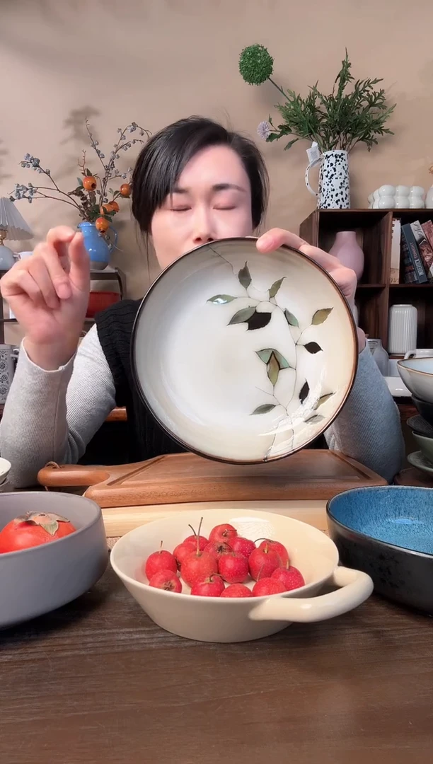 8.5英寸竹叶深盘微瑕