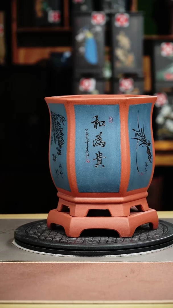 紫砂花盆紫砂花盆