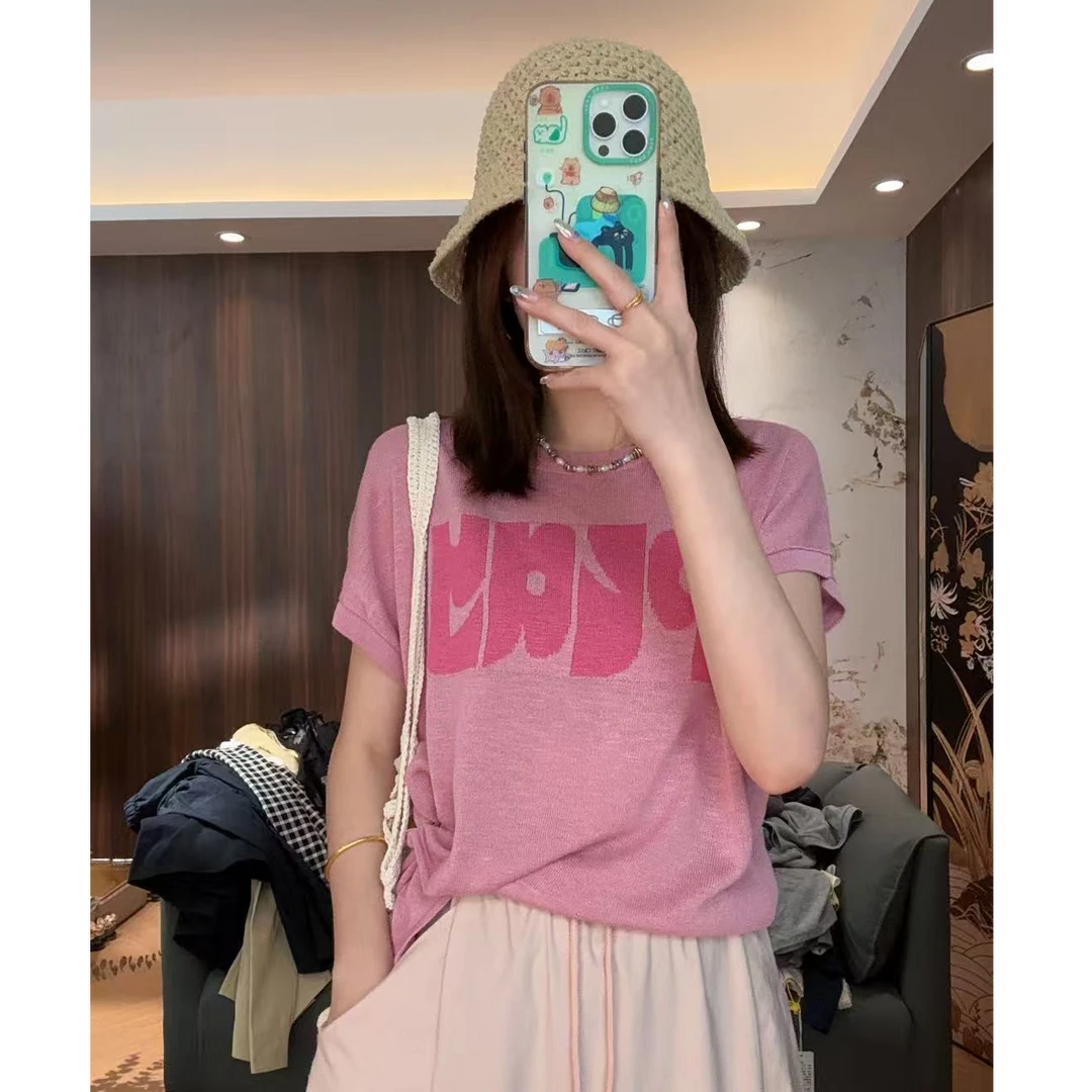 【LIbaibai】夏装2025年新款宽松显瘦短袖T恤上衣BB-1866