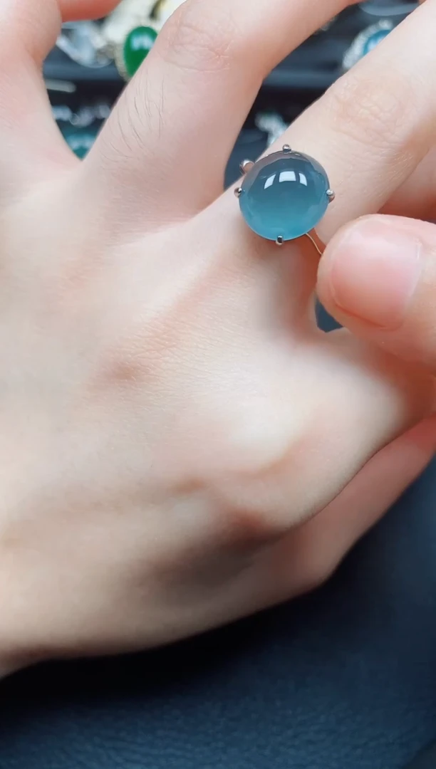 银S925镶嵌戒指翡翠翡翠