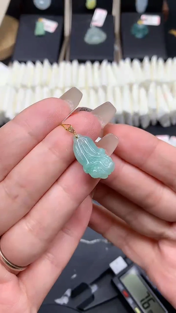 【闪购商品】翡翠吊坠(不含链)18K金镶嵌MS114195