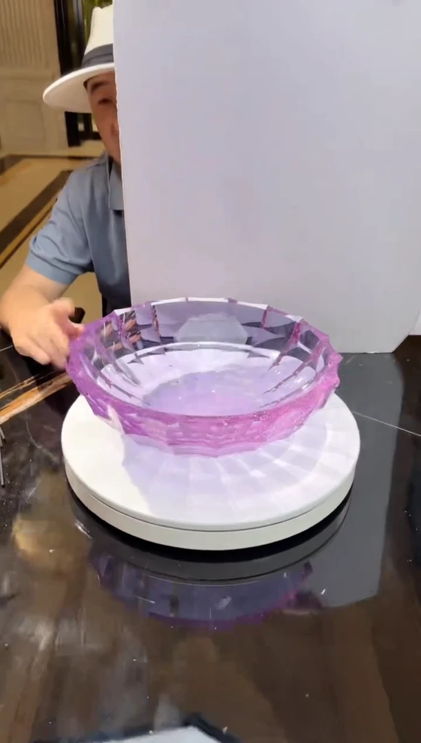 琉璃手工艺品AJ1111142紫罗兰艺术果盘