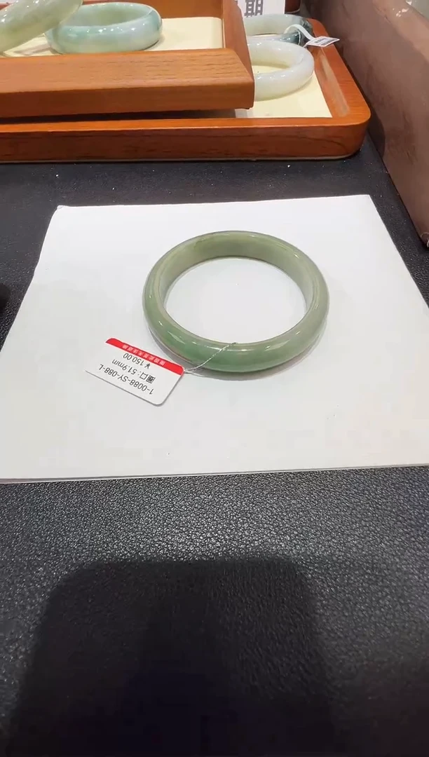 纯天然缅甸A货翡翠手镯52-53mm-纹裂-88号-福利镯