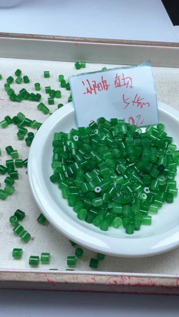【闪购商品】玛瑙/玉髓颈饰未镶嵌w1425冰阳绿桶珠5*5mm*20
