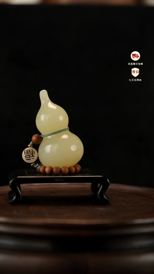 云南石竹叶青手捻福禄手把件摆件