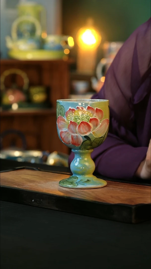 杯手绘心瓷陶瓷浮力