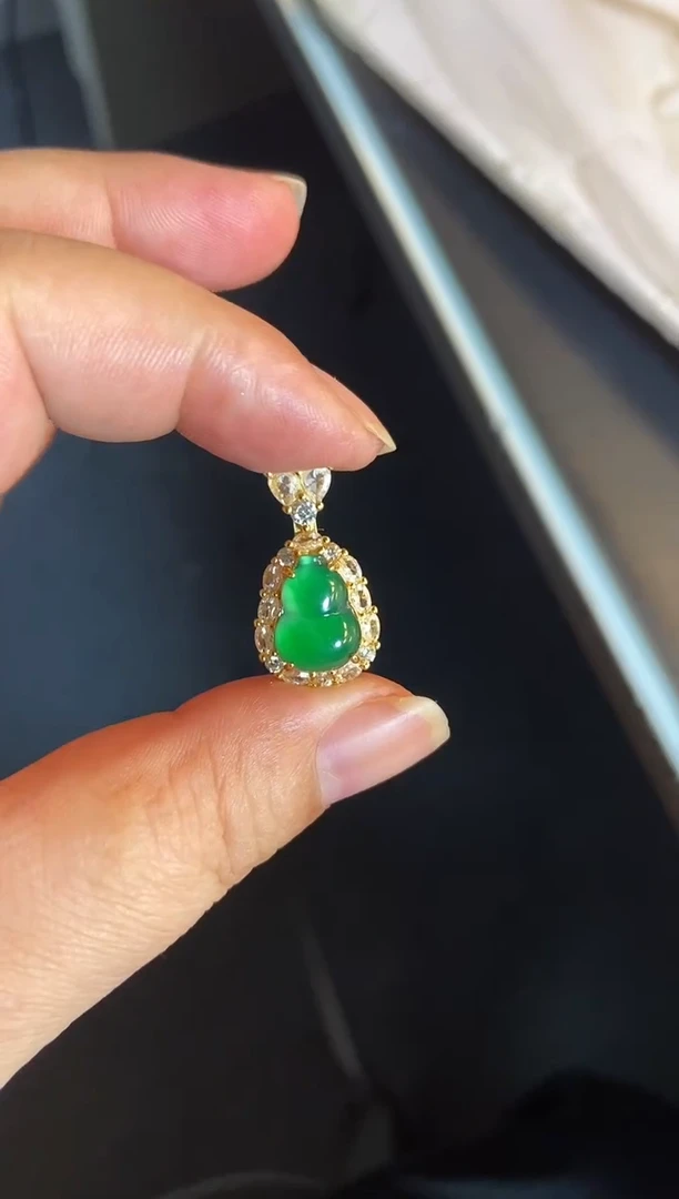 吊坠(不含链)银S925镶嵌翡翠1