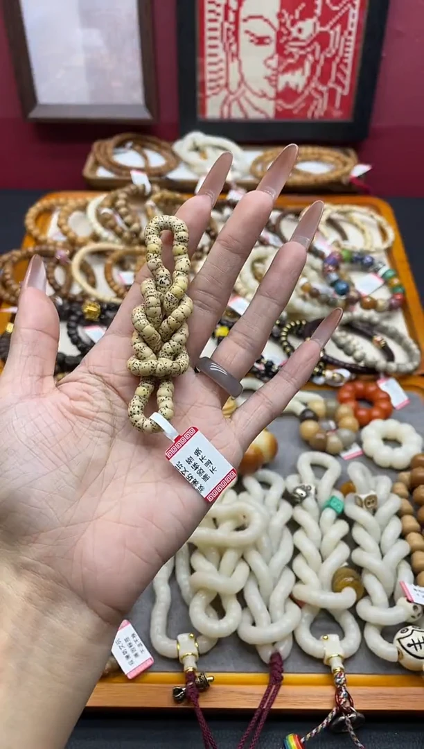 手串星月菩提星月菩提原生态顺白6mm斜切手串（微氧化）